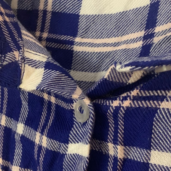 Blue, White & Baby Pink Flannel Button Up Shirt - Picture 11 of 12